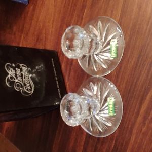 Set of 2 lead crystal candle sticks